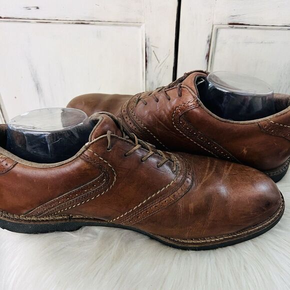 Reebok Brown Leather Worn Distressed Spikeless Golf Sneakers Mens Size 11.5W main image 7